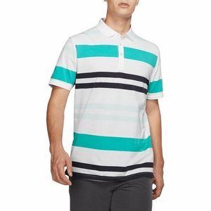 NEW Mens Small NIKE Player YT Striped OLC Golf Polo Shirt AV4172-101 White Teal